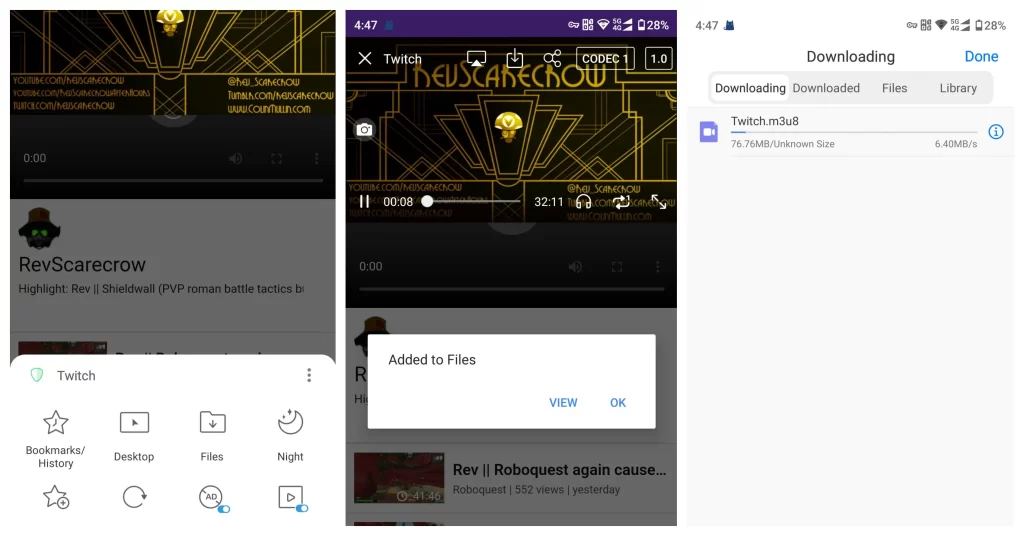 Download Twitch VODs on Android